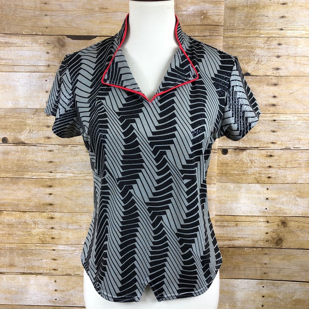 Jamie Sadock Black and Gray Golf Shirt